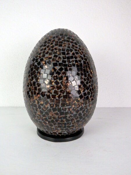 Stolná lampa EGG čierna, 35 cm,ručná práca