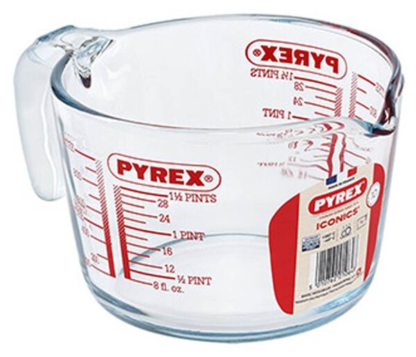 Sklenená odmerka s lievikom PYREX 1000ml