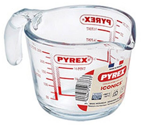 Sklenená odmerka s lievikom PYREX 250ml