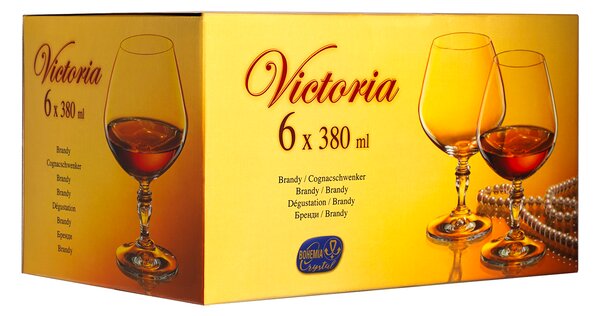 Bohemia Crystal poháre na brandy a koňak Victoria 380ml (set po 6ks)