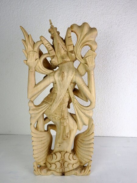Soška SARASWATI,50 cm, tropické drevo, ručná práca