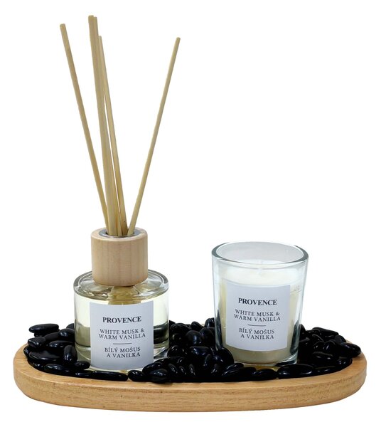 Darčeková sada Musk Vanilla PROVENCE sviečka a difuzér