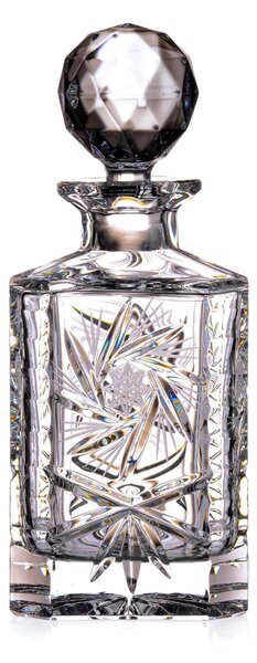Bohemia Crystal Ručne brúsená fľaša na whisky, rum a pálenku Veterník 800ml