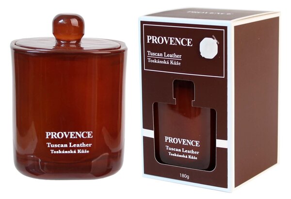Vonná sviečka v skle PROVENCE 25 hodín tuscan kože