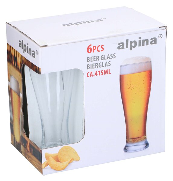 Poháre na pivo 415ml APLINA 6ks