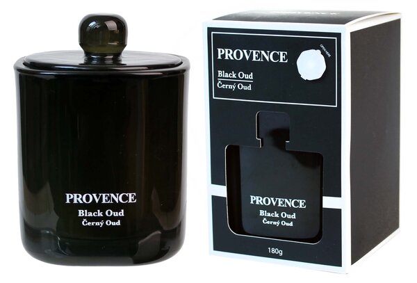 Vonná sviečka v skle PROVENCE 25 hodín black oud