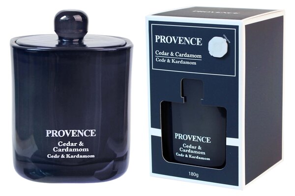 Vonná sviečka v skle PROVENCE 25 hodín céder kardamóm