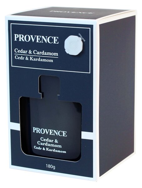 Vonná sviečka v skle PROVENCE 25 hodín céder kardamóm