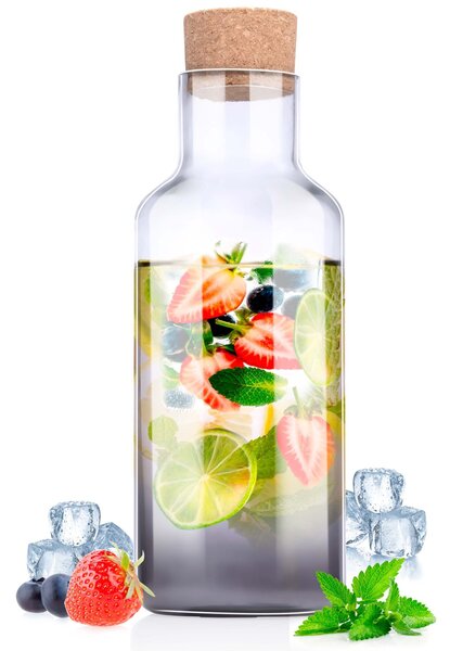 Sklenená fľaša s uzáverom ALPINA 1200ml sivá