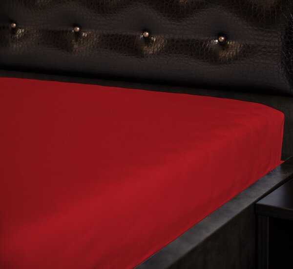 Jersey napínacia plachta Červená 16 Rozmer: 220 x 240 cm