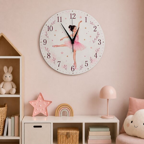Detské nástenné hodiny s baletkou | BELLA: 30 cm 4790-115216 HLC91094