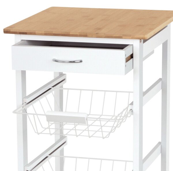 Servírovací stolík biely DR-043