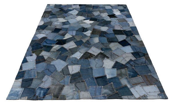 Obsession, Ručne všívaný kusový koberec My Denim Pocket 465 Blue, 80x150, modrá, chodba / predsieň