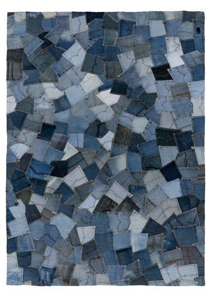 Obsession, Ručne všívaný kusový koberec My Denim Pocket 465 Blue, 80x150, modrá, chodba / predsieň