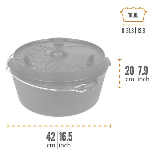 Petromax liatinový kotlík Dutch Oven ft12 - 30 cm, 10,8 l