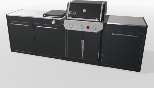 Záhradná kuchyňa Weber 4 - tri moduly, Genesis s bočným horákom
