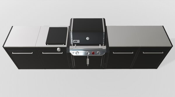 Záhradná kuchyňa Weber 5 - štyri moduly, Genesis s bočným horákom