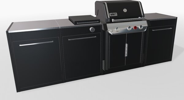 Záhradná kuchyňa Weber 4 - tri moduly, Genesis s bočným horákom