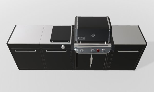 Záhradná kuchyňa Weber 4 - tri moduly, Genesis s bočným horákom
