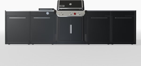 Záhradná kuchyňa Weber 5 - štyri moduly, Genesis s bočným horákom