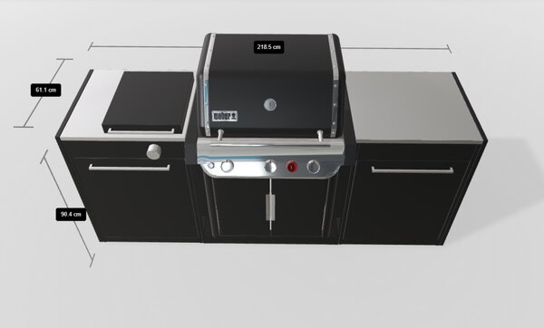 Záhradná kuchyňa Weber 3 - dva moduly, Genesis s bočným horákom