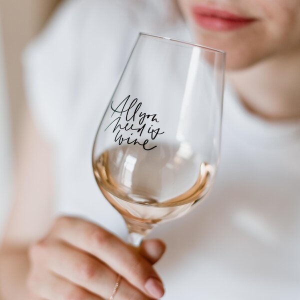 Pohár na víno All you need is wine + vianočná krabička