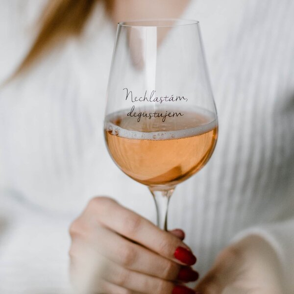 Pohár na víno Nechľastám, degustujem + vianočná krabička
