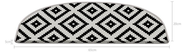 Čierno-biele nášľapy na schody v súprave 16 ks 20x65 cm Art – Vitaus