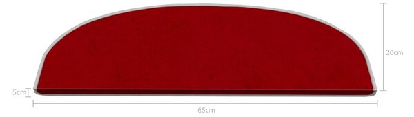 Červené nášľapy na schody v súprave 16 ks 20x65 cm Plain Color – Vitaus