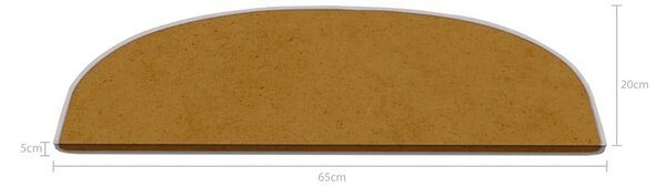 Svetlohnedé nášľapy na schody v súprave 16 ks 20x65 cm Plain Color – Vitaus