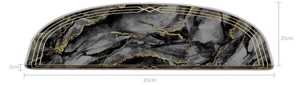 Tmavosivé nášľapy na schody v súprave 16 ks 20x65 cm Marble Dream – Vitaus