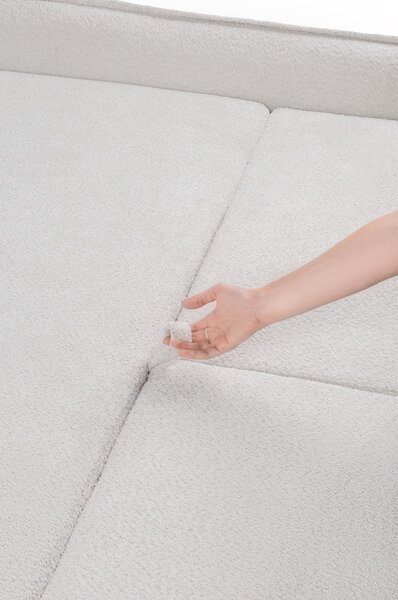 Béžová rozkladacia pohovka z textílie buklé 215 cm Patti – Selection