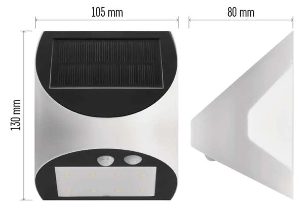 LED solárne svietidlo LUMI so senzorom pohybu, 240lm, 4000K (ZG172S)