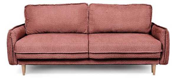 Červená rozkladacia pohovka z textílie buklé 215 cm Patti – Selection