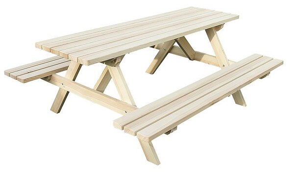 DEOKORK Masívny drevený pivný set z borovice 160 cm hrúbka 28 mm