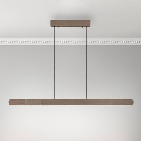 Paul Neuhaus LED závesná lampa Adriana, hnedá, dĺžka 160 cm, Hnedá / hrdzavá, Obývacia izba / jedáleň, Hliník, Moderný, Závesné svietidlo