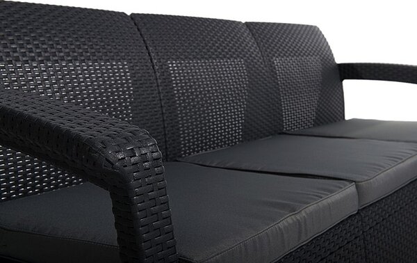 DEOKORK Záhradná ratanová pohovka CORFU LOVE SEAT MAX (antracit)