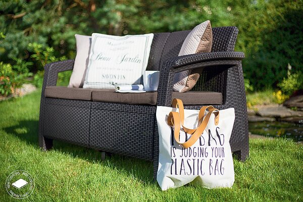 DEOKORK Záhradná ratanová pohovka CORFU LOVE SEAT MAX (hnedá)