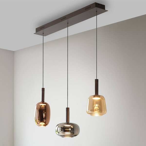 Paul Neuhaus, závesné svietidlo Irides LED, dĺžka 90 cm, farebné, sklo, Viacfarebné, Obývacia izba / jedáleň, Sklo, Moderný, Závesné svietidlo