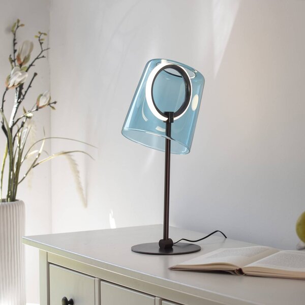 Stolná LED lampa Paul Neuhaus Zula, modrá, výška 42 cm
