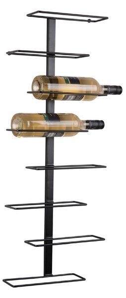 Čierny nástenný kovový regál na víno počet fliaš 8 Float – PT LIVING