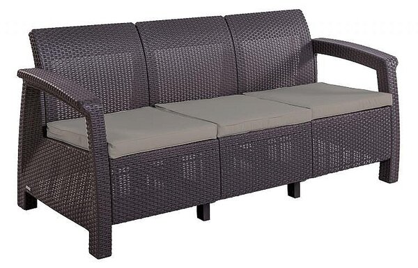 DEOKORK Záhradná ratanová pohovka CORFU LOVE SEAT MAX (hnedá)
