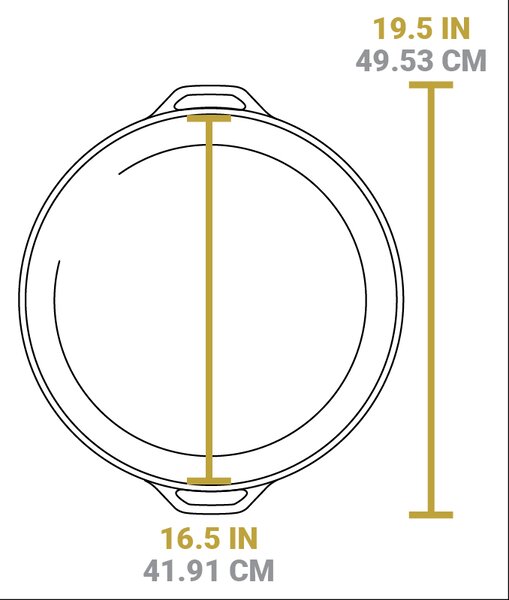 Liatinová panvica Lodge 43 cm s dvoma madlami