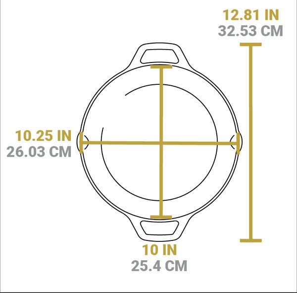 Liatinová panvica Lodge 26 cm s dvoma madlami - Wanderlust