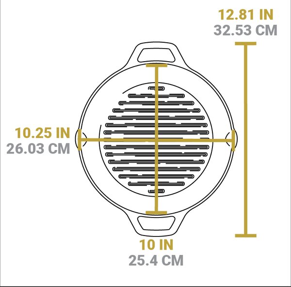 Liatinová grilovacia panvica Lodge 26 cm s dvoma madlami