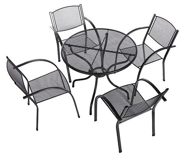 Záhradná kovová zostava MILANO I. 1+4 Stôl ø 90 cm (CT0313)