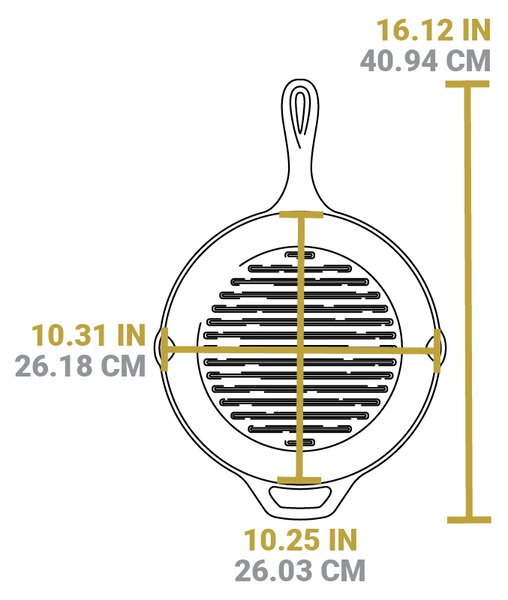 Liatinová grilovacia panvica Lodge 26 cm
