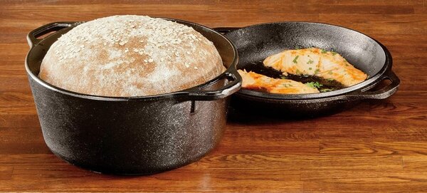 Liatinový combo hrniec Double Dutch Oven Lodge 4,7 l