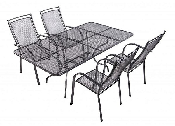 Záhradná kovová zostava PALMA I. 1+4 Stôl obdĺžnik 145x90 cm (CT0309)