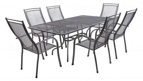 Záhradná kovová zostava PALMA I. 1+6 Stôl obdĺžnik 145x90 cm (CT0309)